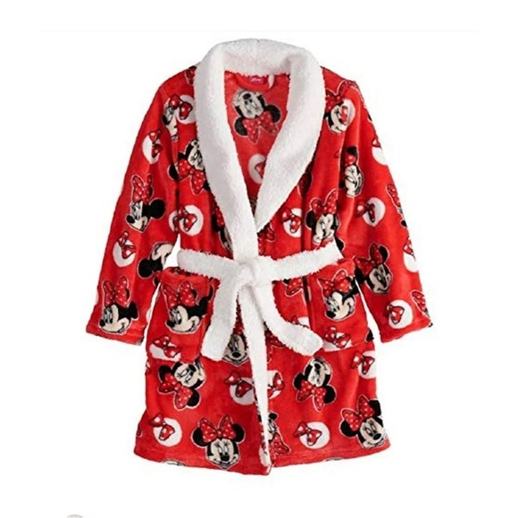 Disney Other - Disney Minnie Mouse Red and White Kids Pajama Robe